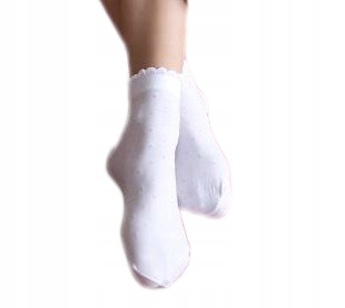 

Knittex Białe Skarpetki Kropki Lurex 40DEN 28-35