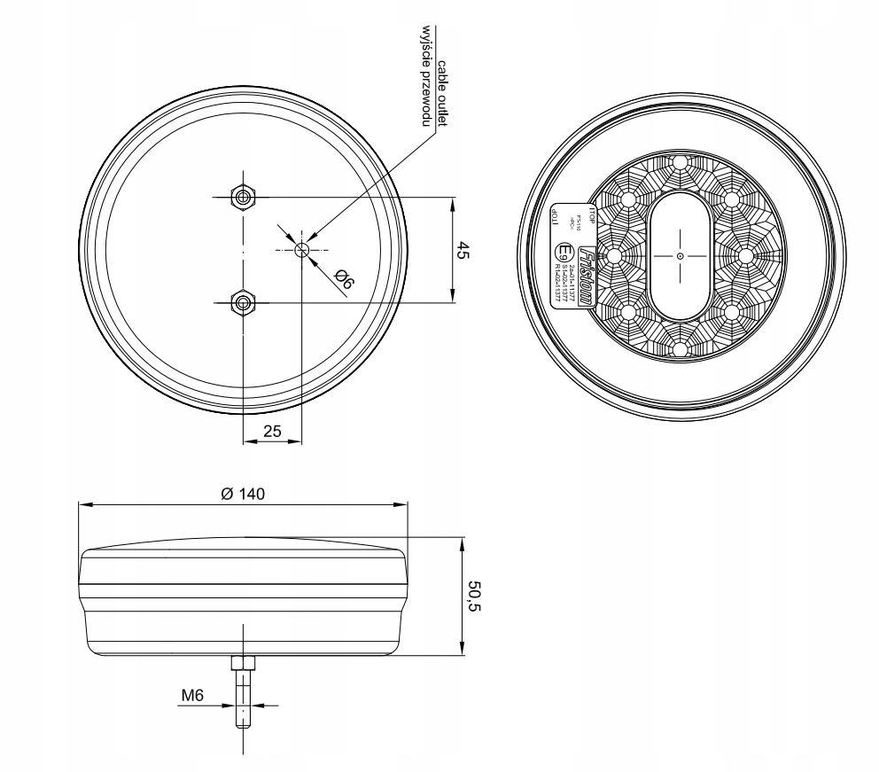 LAMPA TYLNA UNIWERSALNA SWIATLO COFANIA 2FUNKCYJNA Part number FT 112 LED
