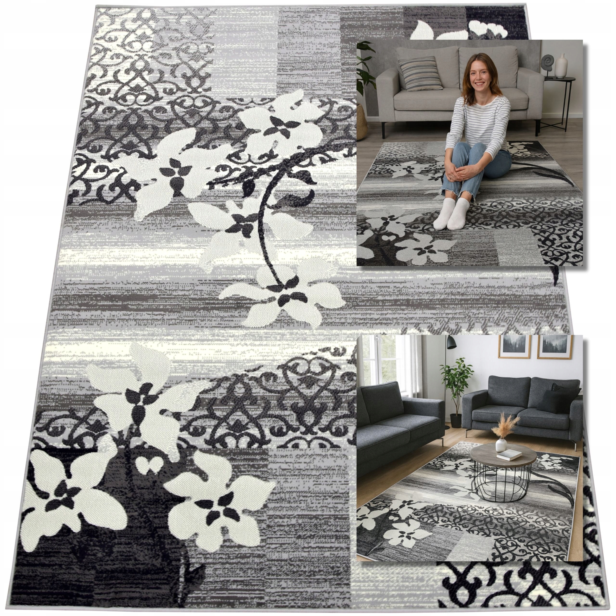Dywan Nowoczesny Dywanik Szary Kremowy Venezia Dywany Do Salonu 235x320