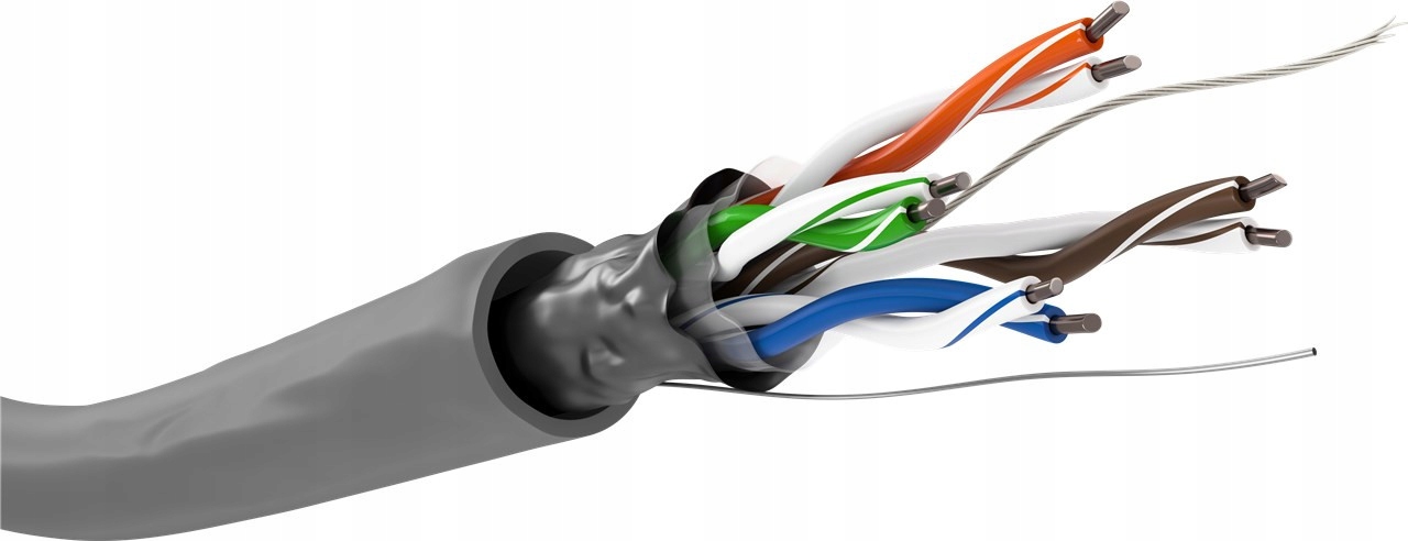 

Kabel sieciowy Lan kat.5e F/utp Szary 100 m