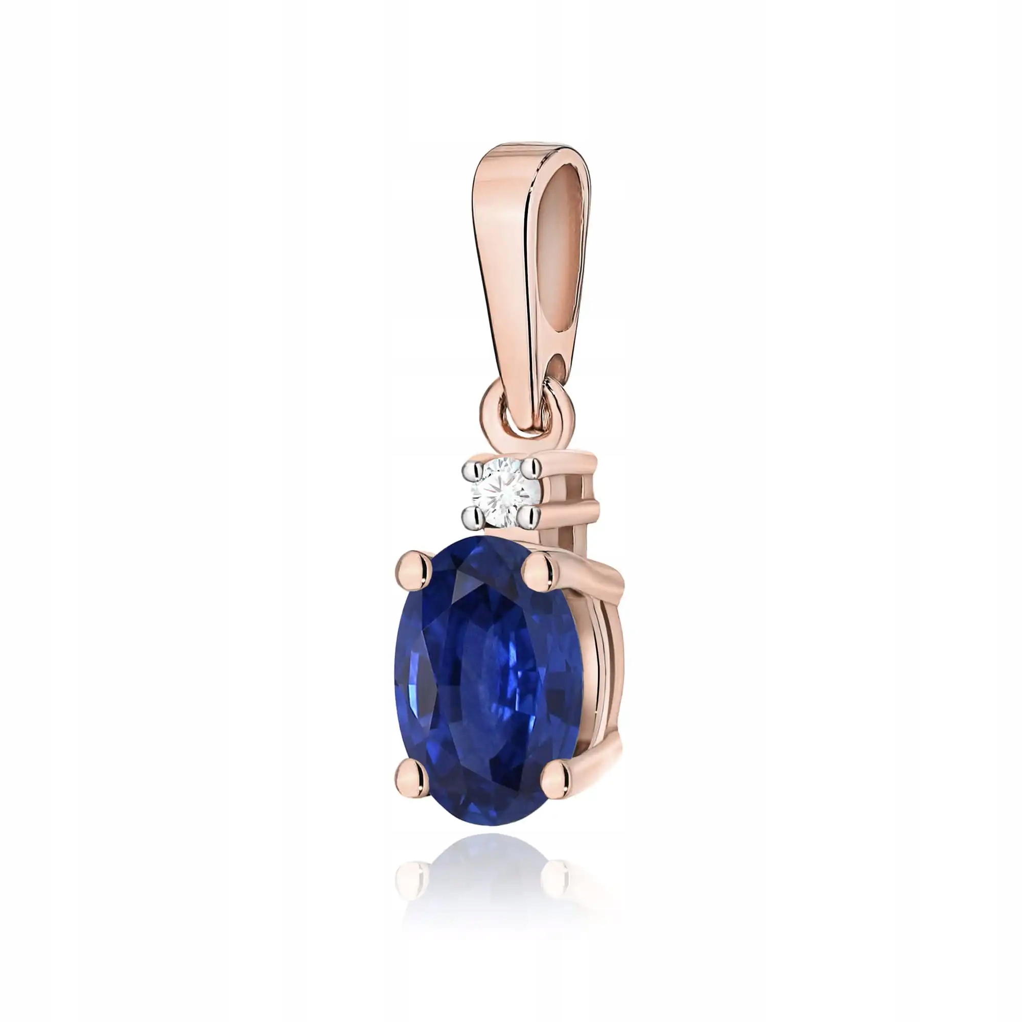 Přívěsek 585 se safírem růžové zlato elegantní, efektní, 14kt