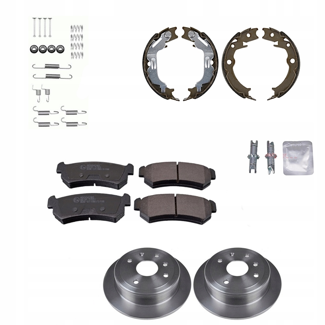 Kotouče destičky čelistí pružiny samoregulátory zadní Lacetti Nubira 04-06