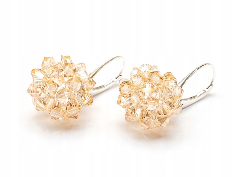 Stříbrné Náušnice 925 Kule 16 s krystalem Swarovski Gsha