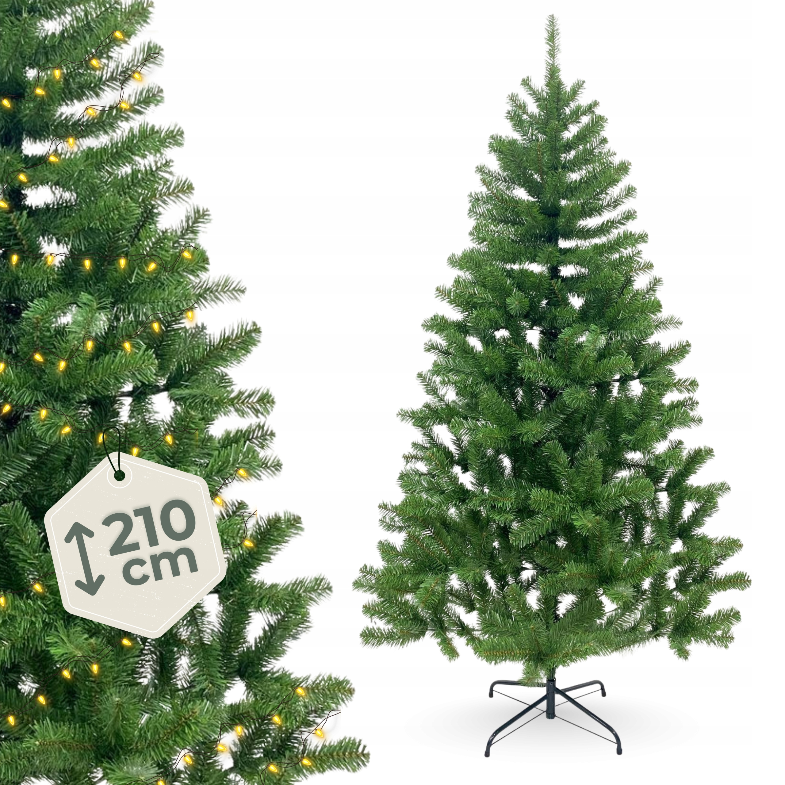 Vysoký Klasický Hustý Vánoční Stromek Jako Živý 210CM Premium