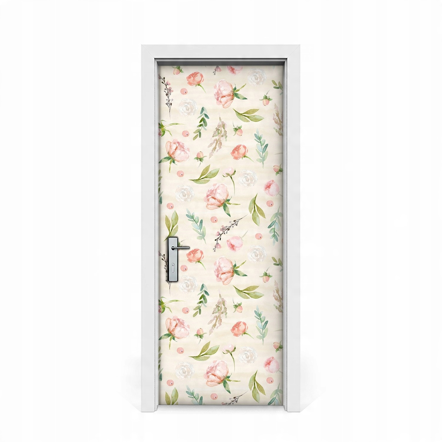 

Naklejka na drzwi okleina Kwiaty pastele 75x205