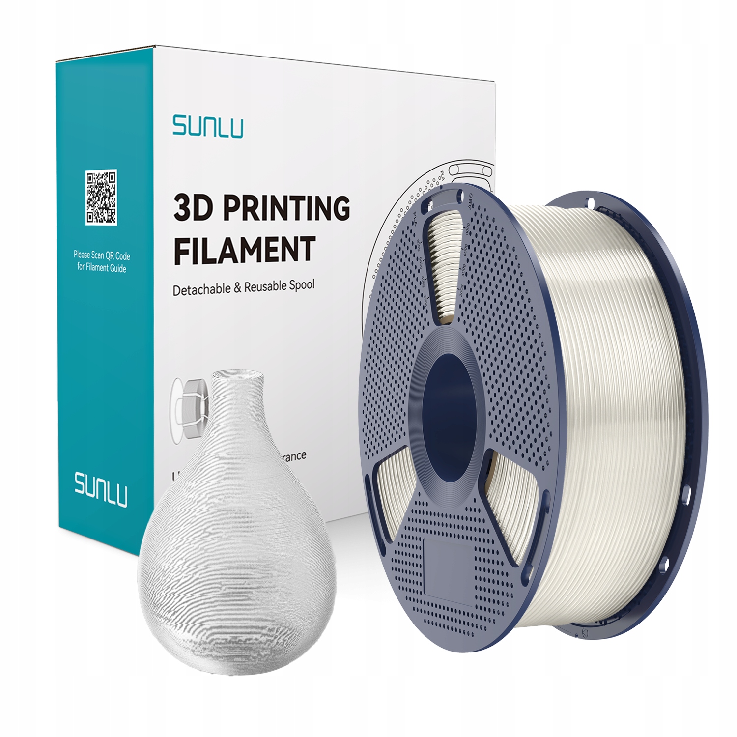 FILAMENT SUNLU 1.75 mm 1kg PETG Transparent / Transparentny bezbarwny