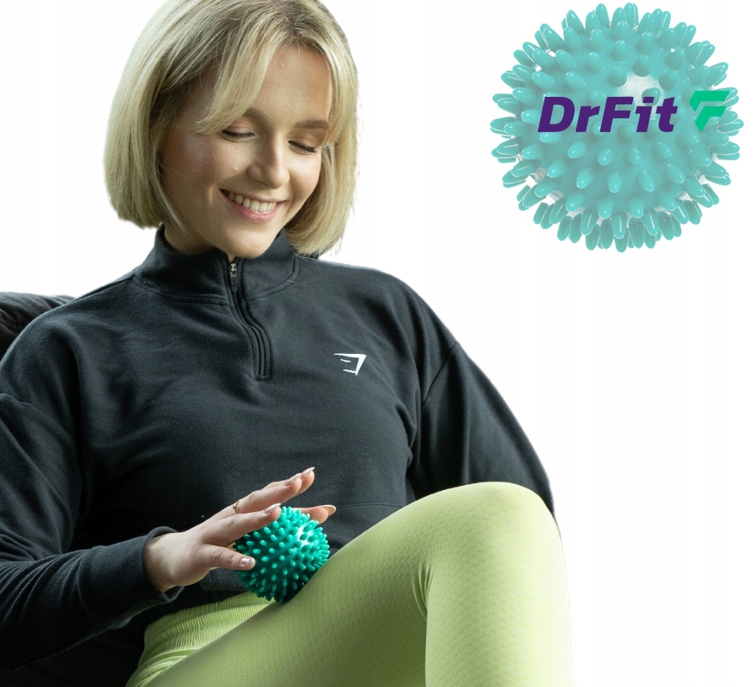Piłka do Masażu z Kolcami Twarda 8 cm do Ćwiczeń Rehabilitacji Trwała DrFit