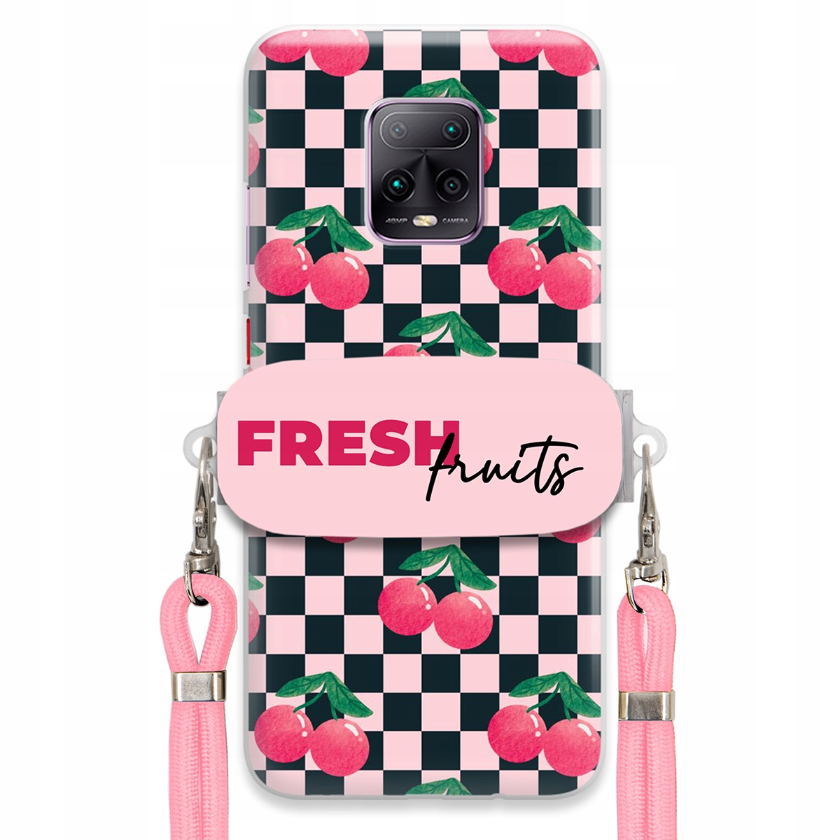 Puzdro pre Xiaomi Redmi 10X 5G Ružové vodítko funkčný držiak Fresh Fruits