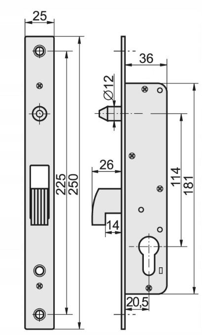 ZAMEK HAKOWY DO BRAMY PRZESUWNEJ DRZWI PRZESUWNYCH WPUSZCZANY KOWAL H40 Marka Steelfence