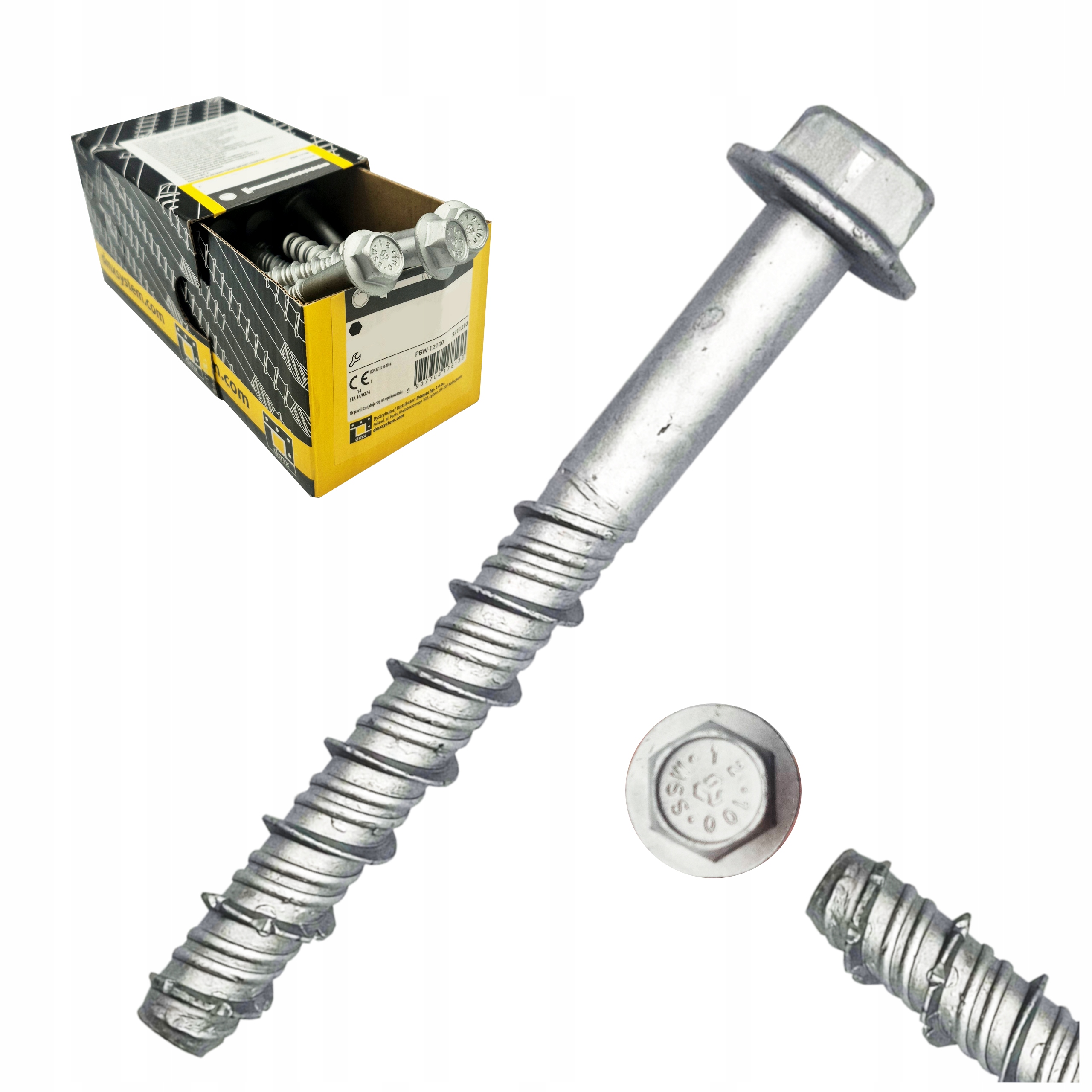 Šroub do betonu 10,5x75 mm Pbw s šestihrannou hlavou 50 ks Domax upevnění