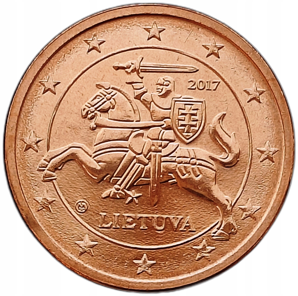 LITWA 2 EURO CENTS 2017 KOŃ POGOŃ - MENNICZA