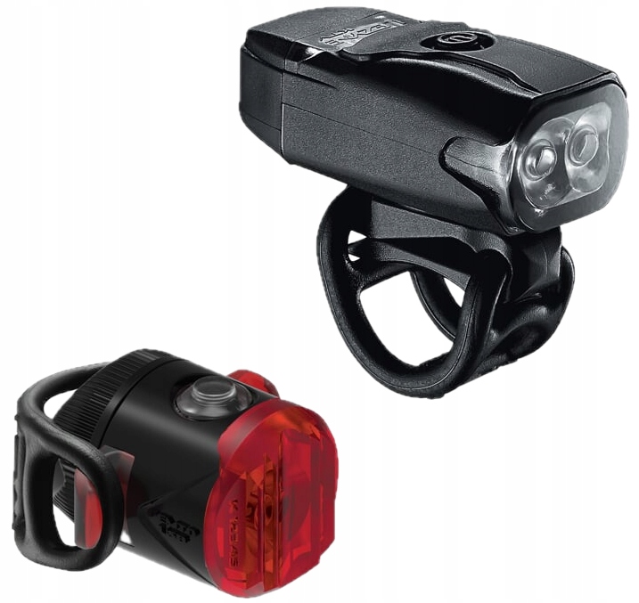 Zestaw Czarnych Lampek Rowerowych Lezyne Led Ktv Drive/femto Usb