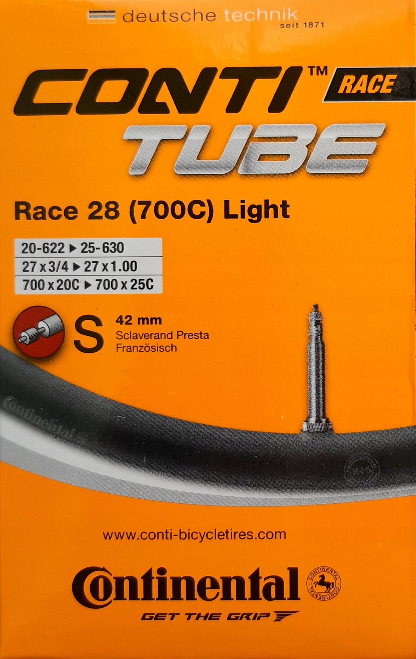Dętka CONTINENTAL Race Light 700x20-25C 42mm