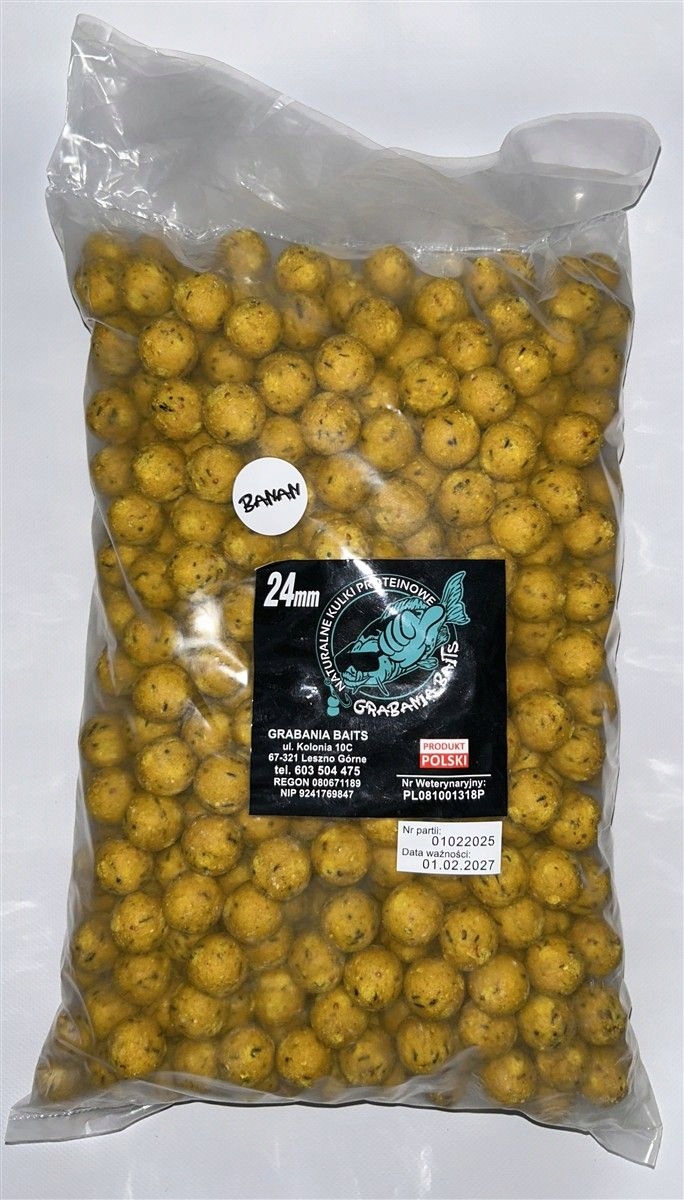 Kulki proteinowe GrabaniaBaits Banan 24mm 5kg