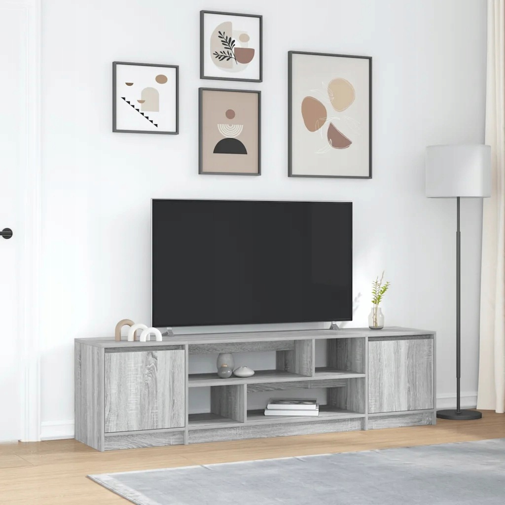 vidaXL Szafka Rtv Szara Sonoma 188,5x41x50 cm Drewno klejone