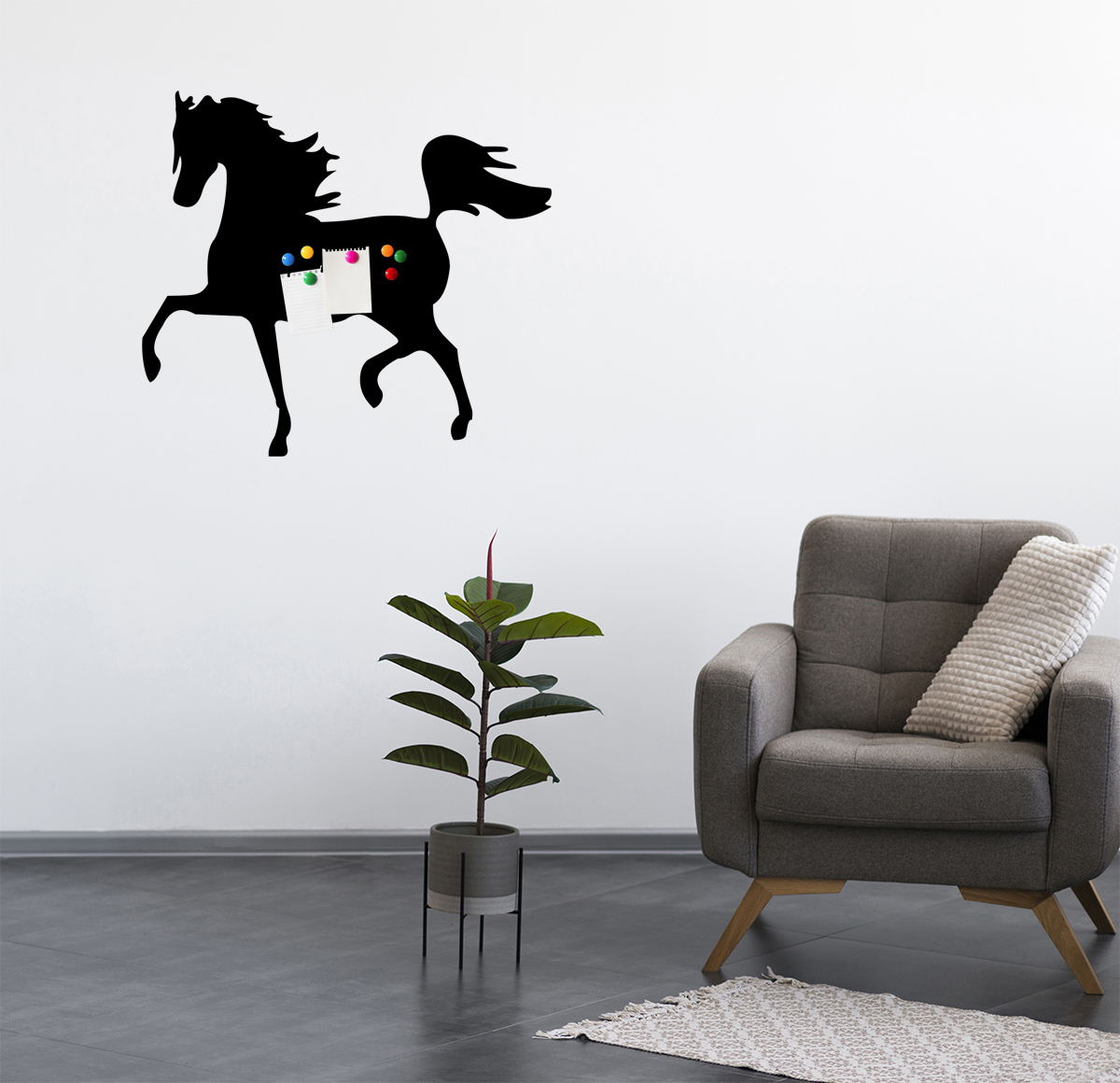 Tablica Koń 50x43cm na magnesy czarny LOFT Producent Yagi