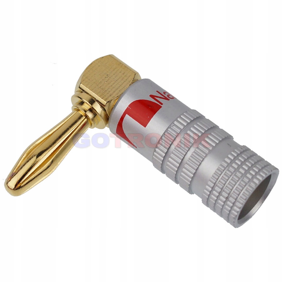 

Wtyk banan głośnikowy Nakamichi kątowy czerwony