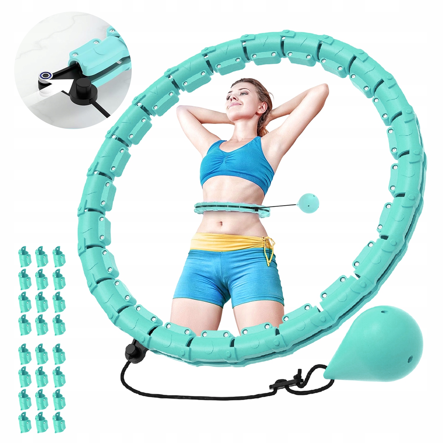 Składany Hula Hop Z Obciążnikiem Idealny Dla Początkujących Plus Size