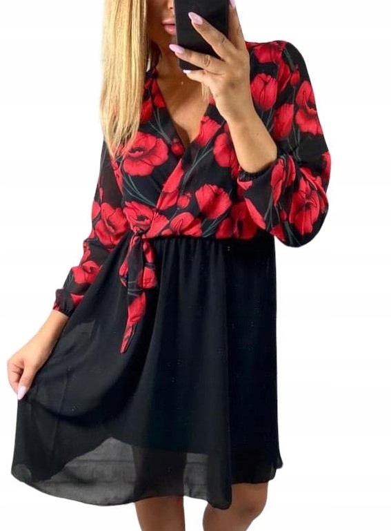 V897 Šaty Šifonová Vázaná 21 vel. 42 (XL)
