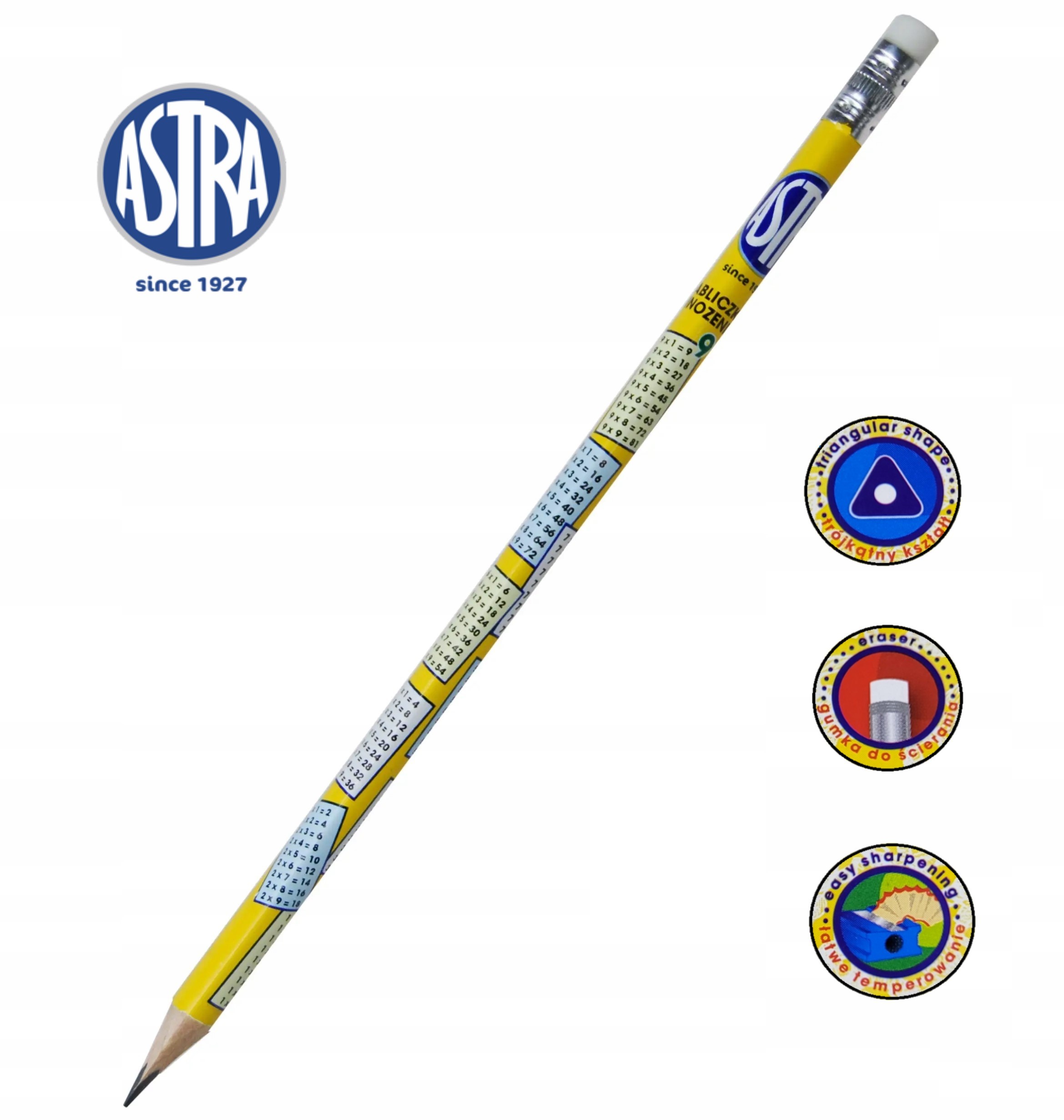 Ołówek HB z tabliczką mnożenia Astra EAN (GTIN) 5901137165776
