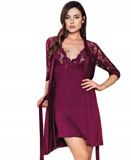 Komplet Z Viskózy Župan S Krajkou Krajková Košile Komplet Viskóza XXL