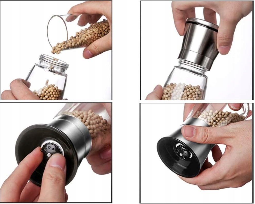 Ceramiczny Ręczny Młynek do Soli Pieprzu i innych Przypraw Opakowanie Pojedyncze