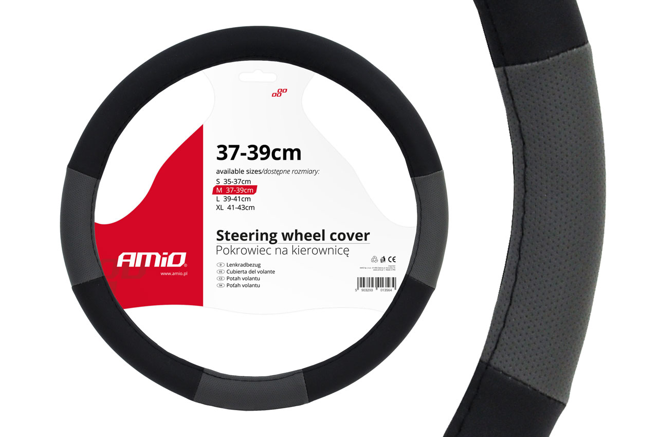 Pokrowiec na kierownicę CZARNO SZARY