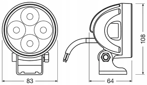 OSRAM ROUND VX80-WD LAMPA ROBOCZA HALOGEN Producent części Inny