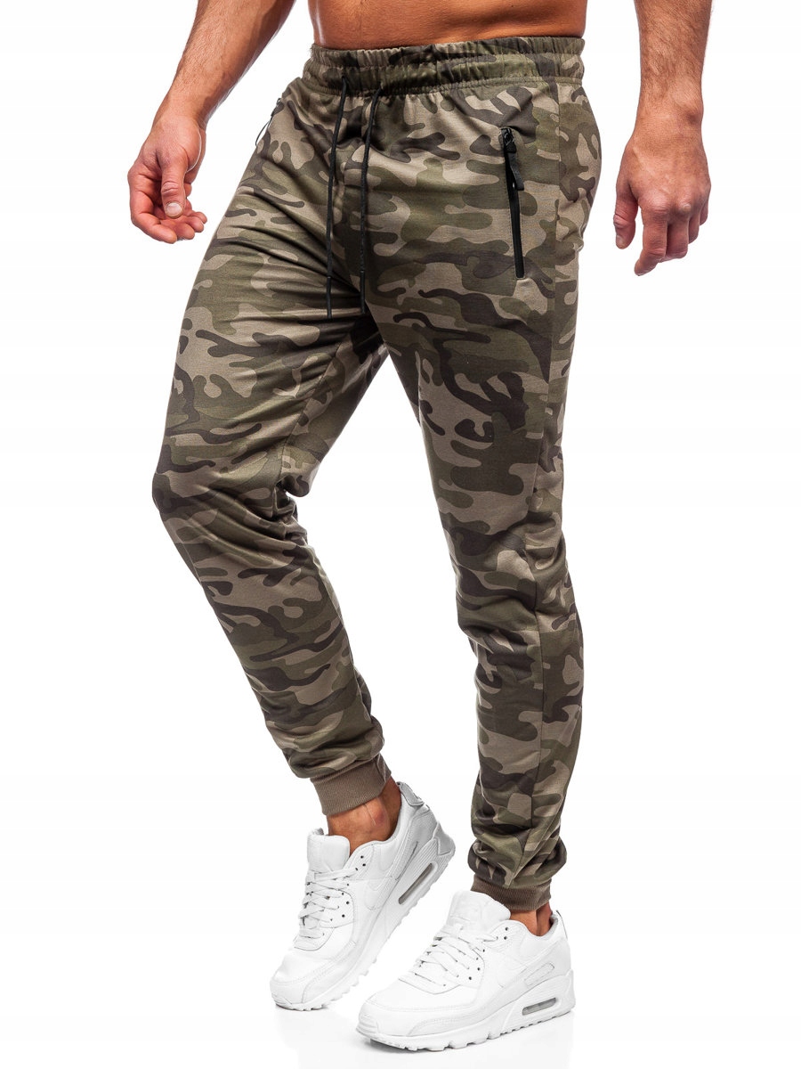

Spodnie Dresowe Męskie Khaki JX5086 Denley_m