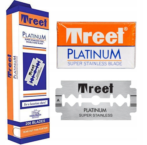 Žiletky na holení Treet Platinum 200 kusů pro holicí strojek Barber