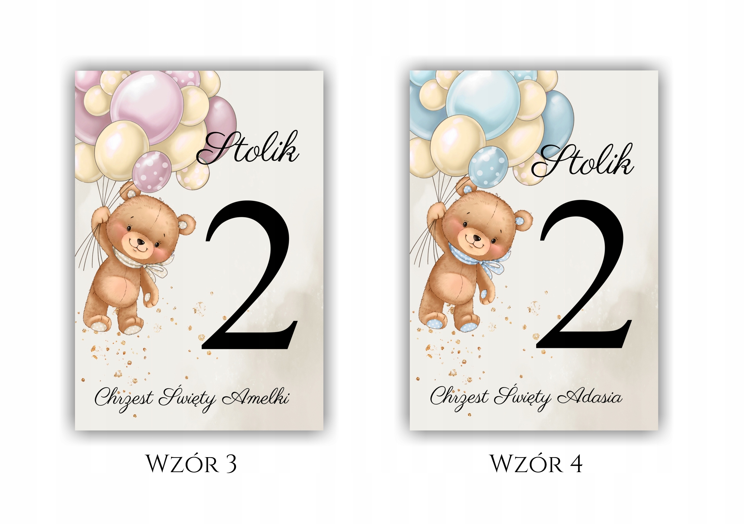 Numery stołów CHRZEST ŚWIĘTY, ROCZEK, URODZINY z misiem Wysokość produktu 145 cm