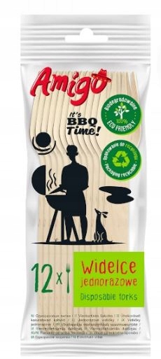 

Widelce jednorazowe drewniane 12 sztuk Grill