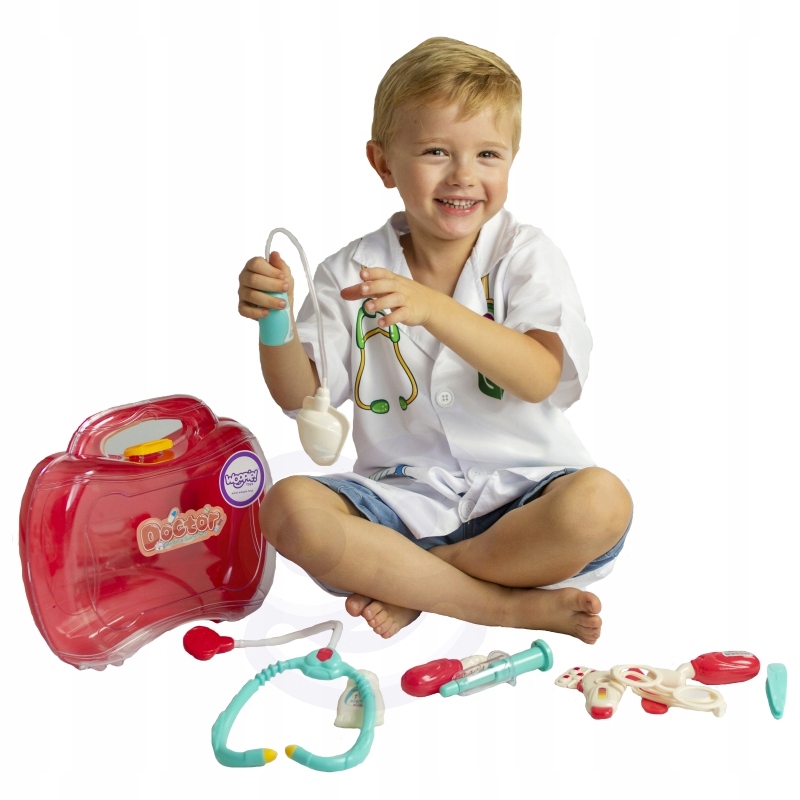 WOOPIE Zestaw Lekarski Mały Lekarza Doktor w Walizce + Akc. Baterie tworzywo sztuczne