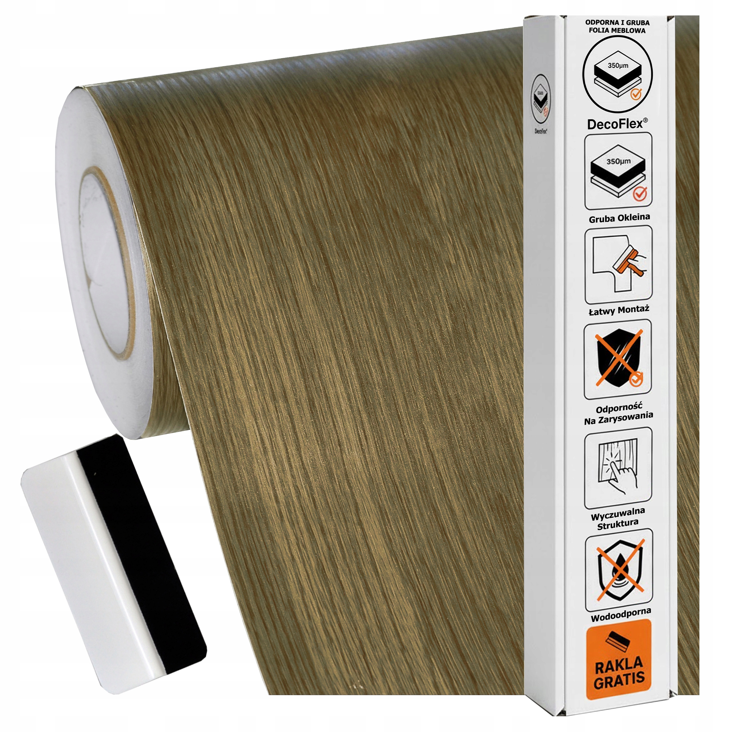 Samolepicí nábytková dýha 122 x 500 cm, deska dveří, silná struktura, dřevo