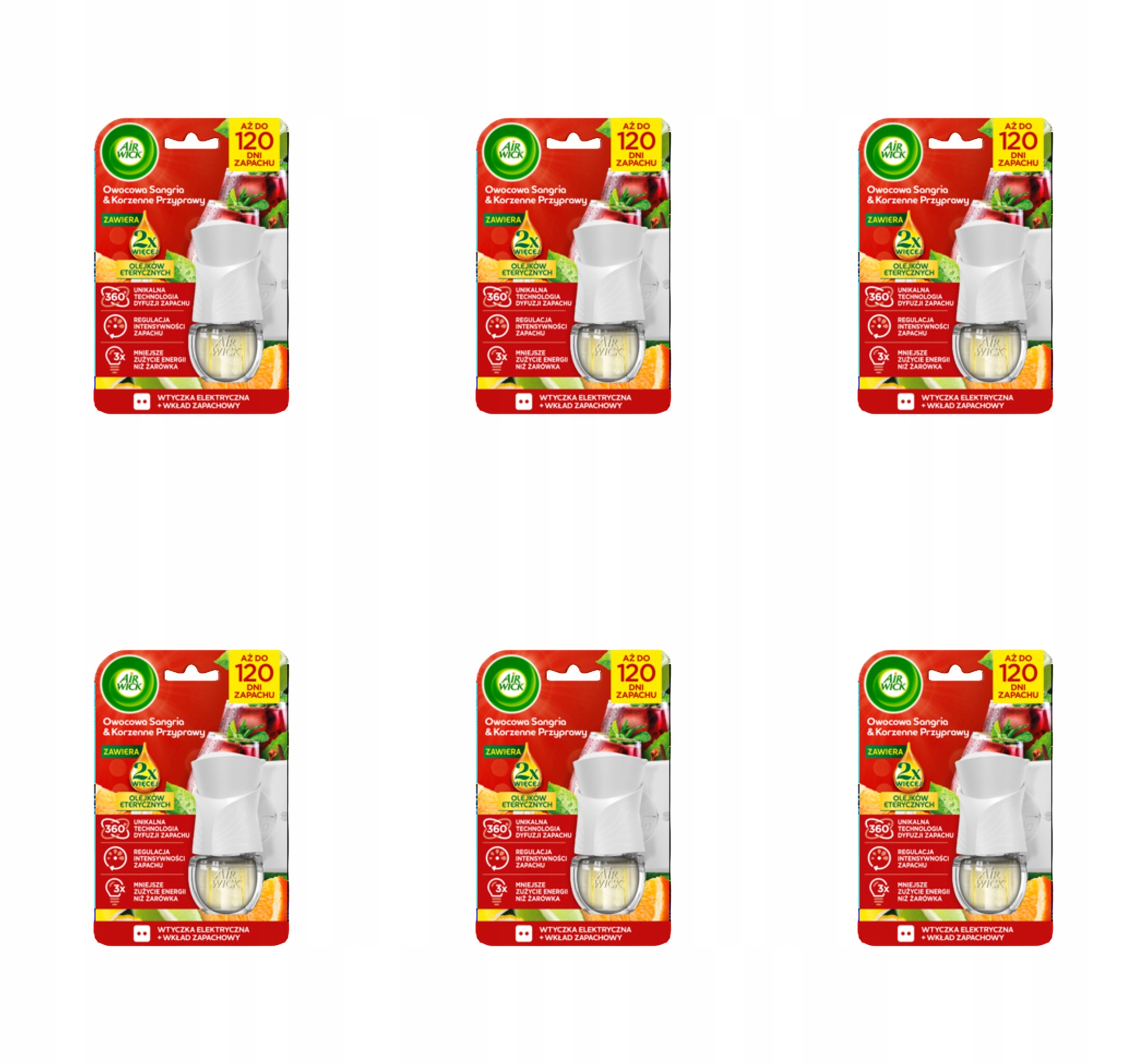Air Wick elektrický osvěžovač ovoce Sangria & Koření 19 ml X6