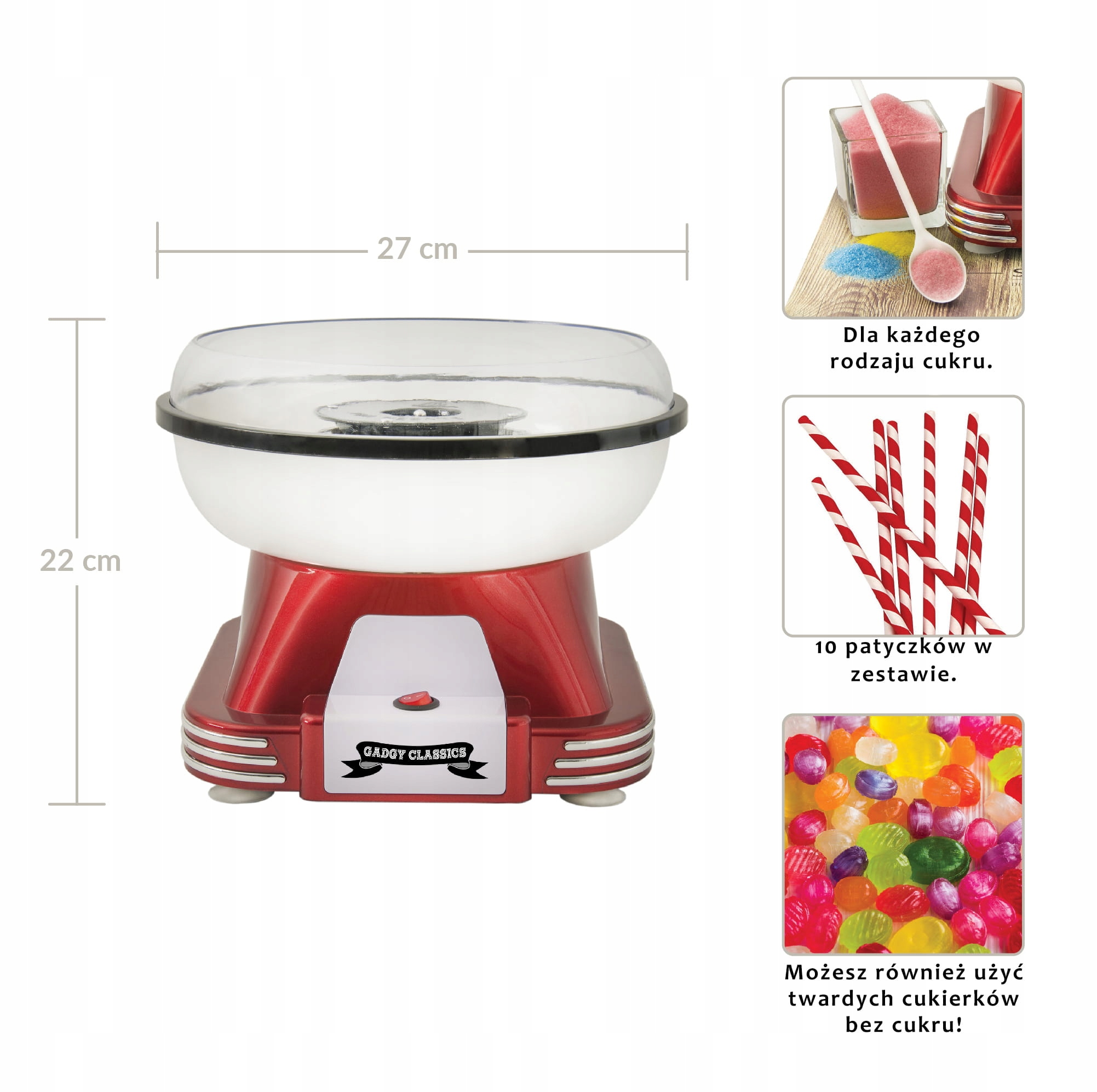 MASZYNA DO WATY CUKROWEJ RETRO 500W Kod producenta GG0612