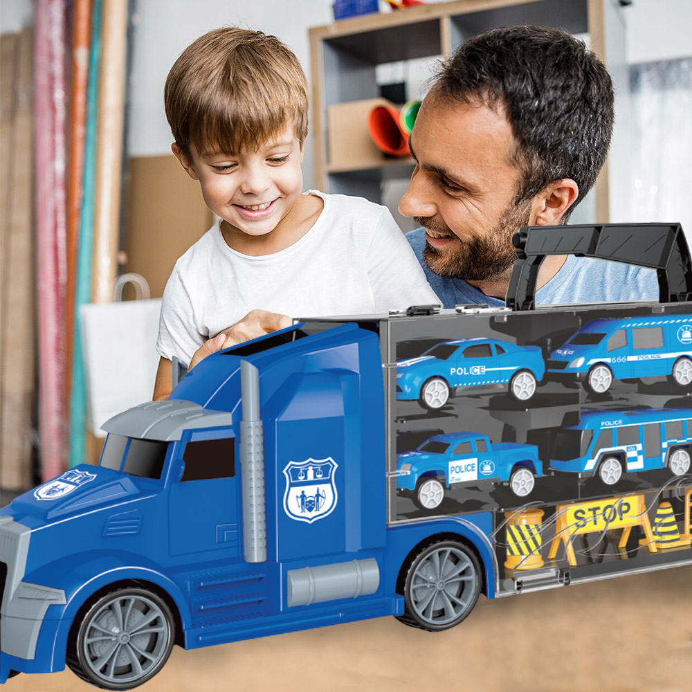 CIĘŻARÓWKA LAWETA DLA DZIECI POJAZDY AUTA RESORAKI TRANSPORTER HELIKOPTER Model TRUCK CASE