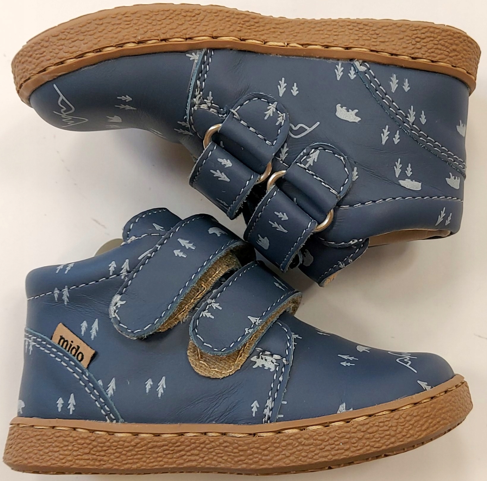 PÓŁBUTY PÓŁWYSOKIE ELASTYCZNE MIĘKKIE NIEBIESKI RZEPY MIDO R 25 W 15,80 CM Kolor niebieski