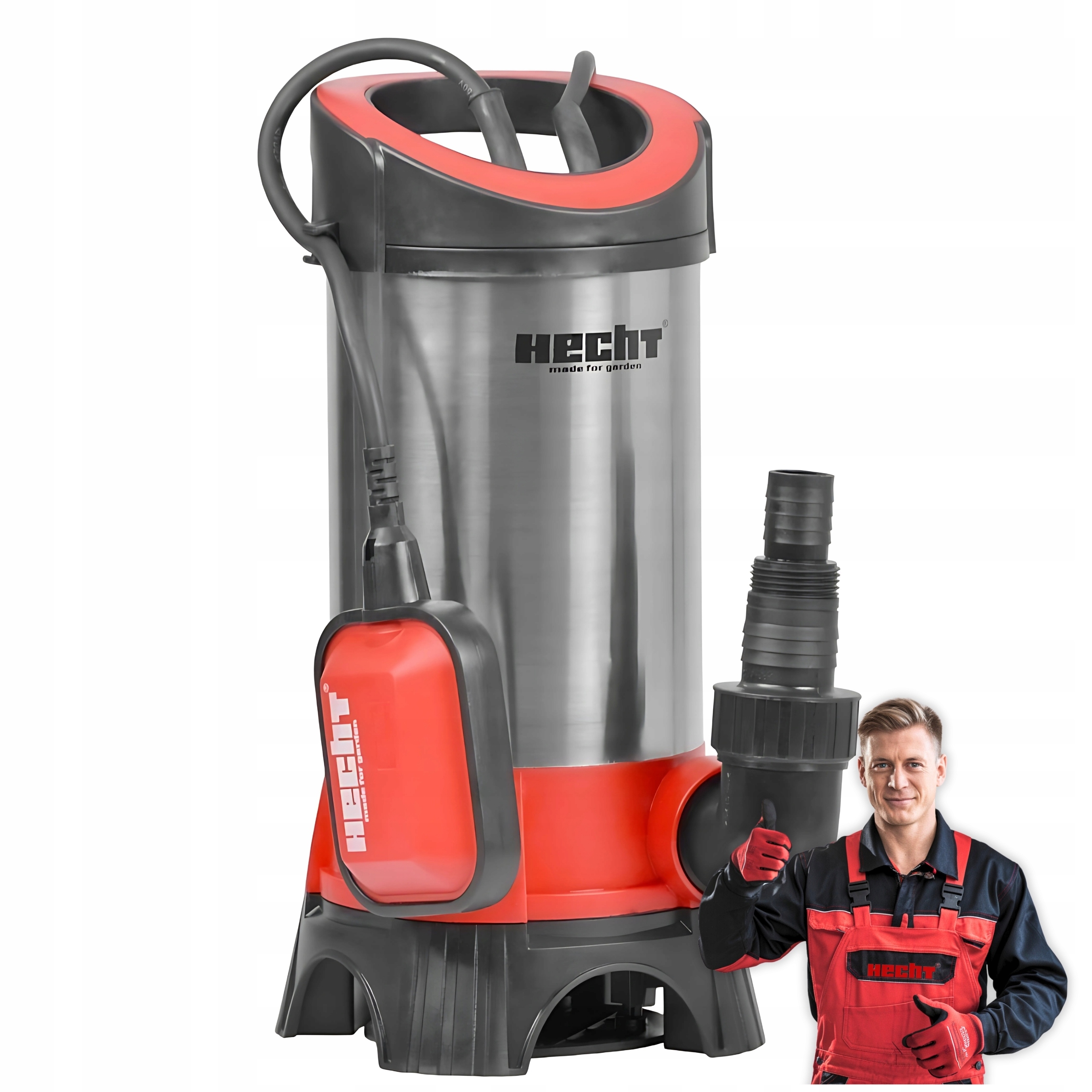 Pompa Zatapialna Głębinowa Do Brudnej Wody HECHT3011 1100W 18000L/H Stalowa