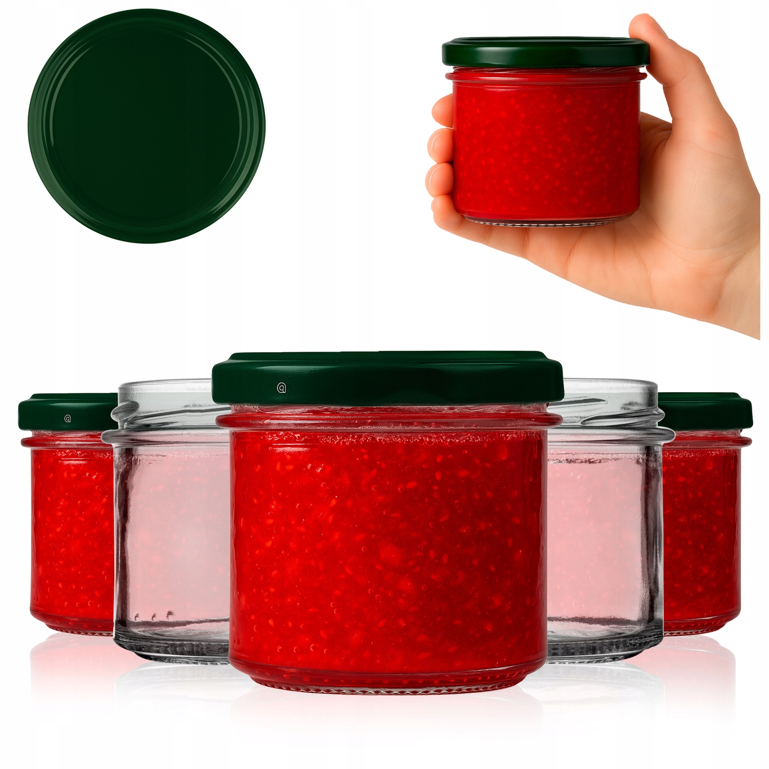 50 x sklenice 130 ml Sklenice na koření zavařeniny med džem džemy krém