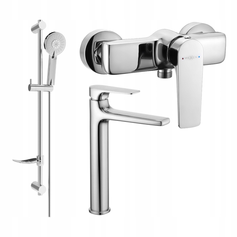 Mexen Lynx DF40 sprchová súprava, chrómová