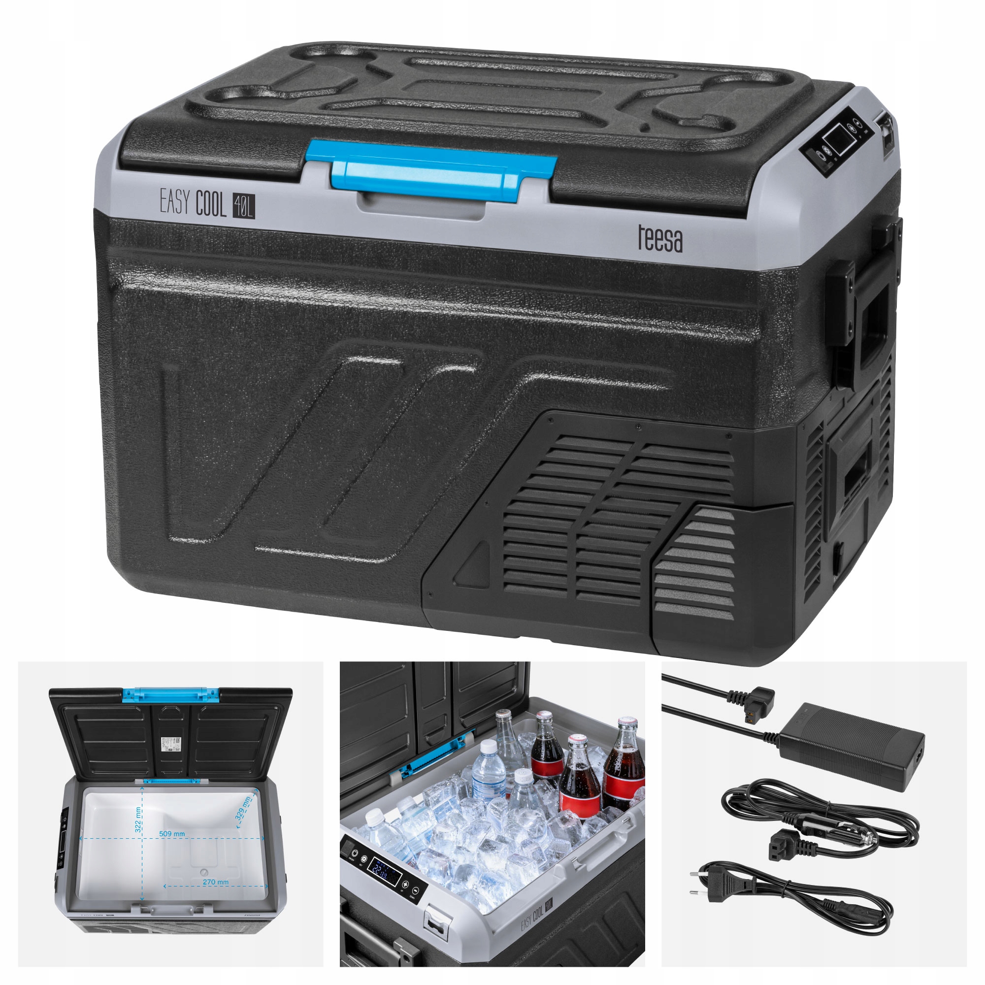 Lodówka turystyczna kompresorowa zamrażarka samochodowa 40L DC12/24 Ac 230V