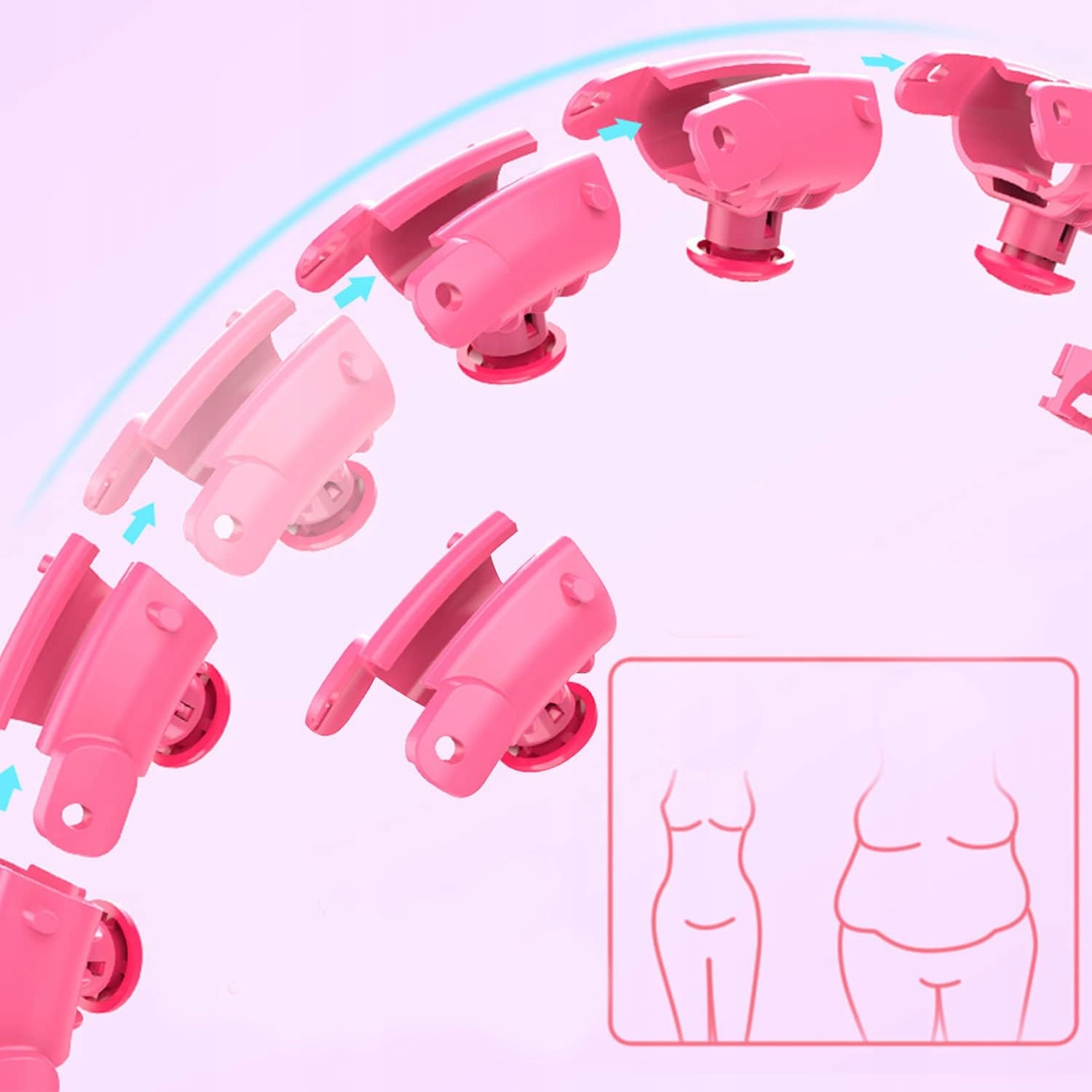 HULA HOP ODCHUDZAJĄCE MODUŁOWE FITNESS Z MASAŻEREM OBCIĄŻENIEM + SKAKANKA Stan opakowania oryginalne