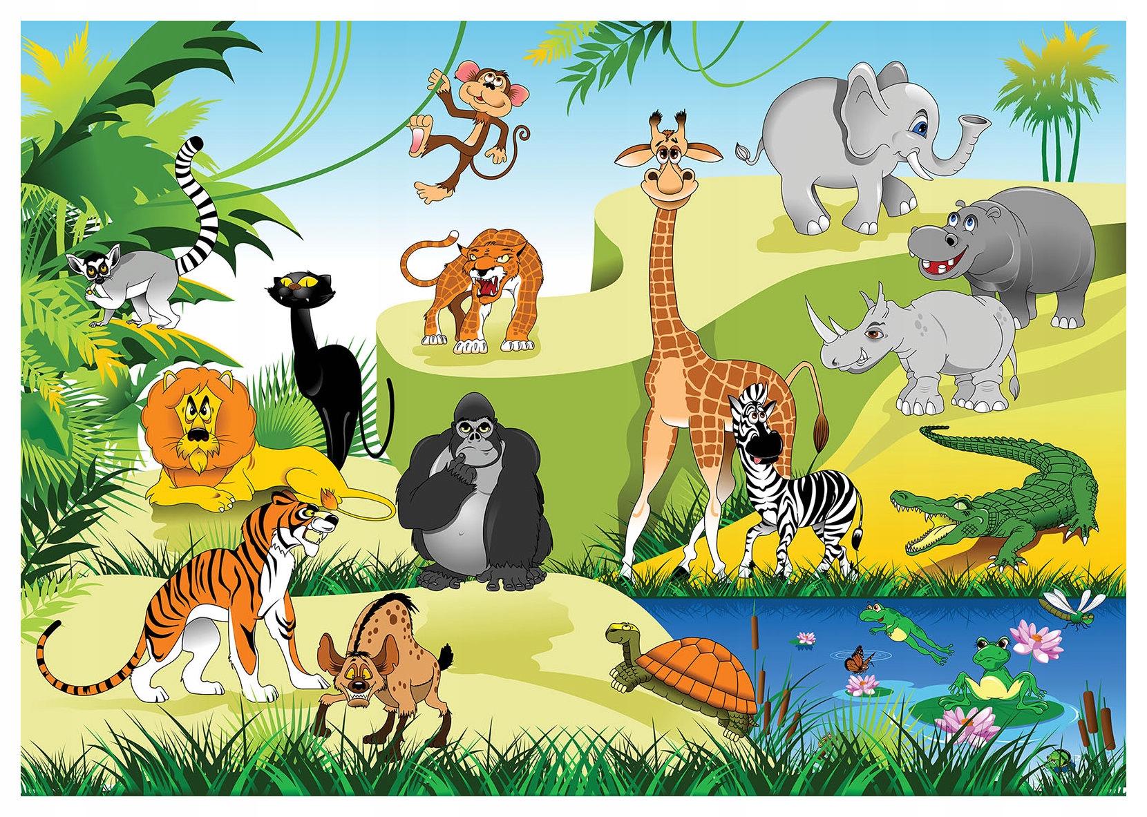 Fototapeta Tropickí priatelia zvieratá do detskej izby 416x254 lepidlo
