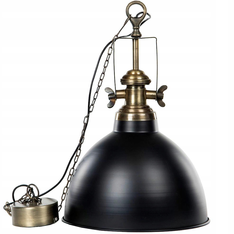 Závěsné Stropní Svítidlo Nad Stůl Loft Velká Kovová Černá 60 CM E27