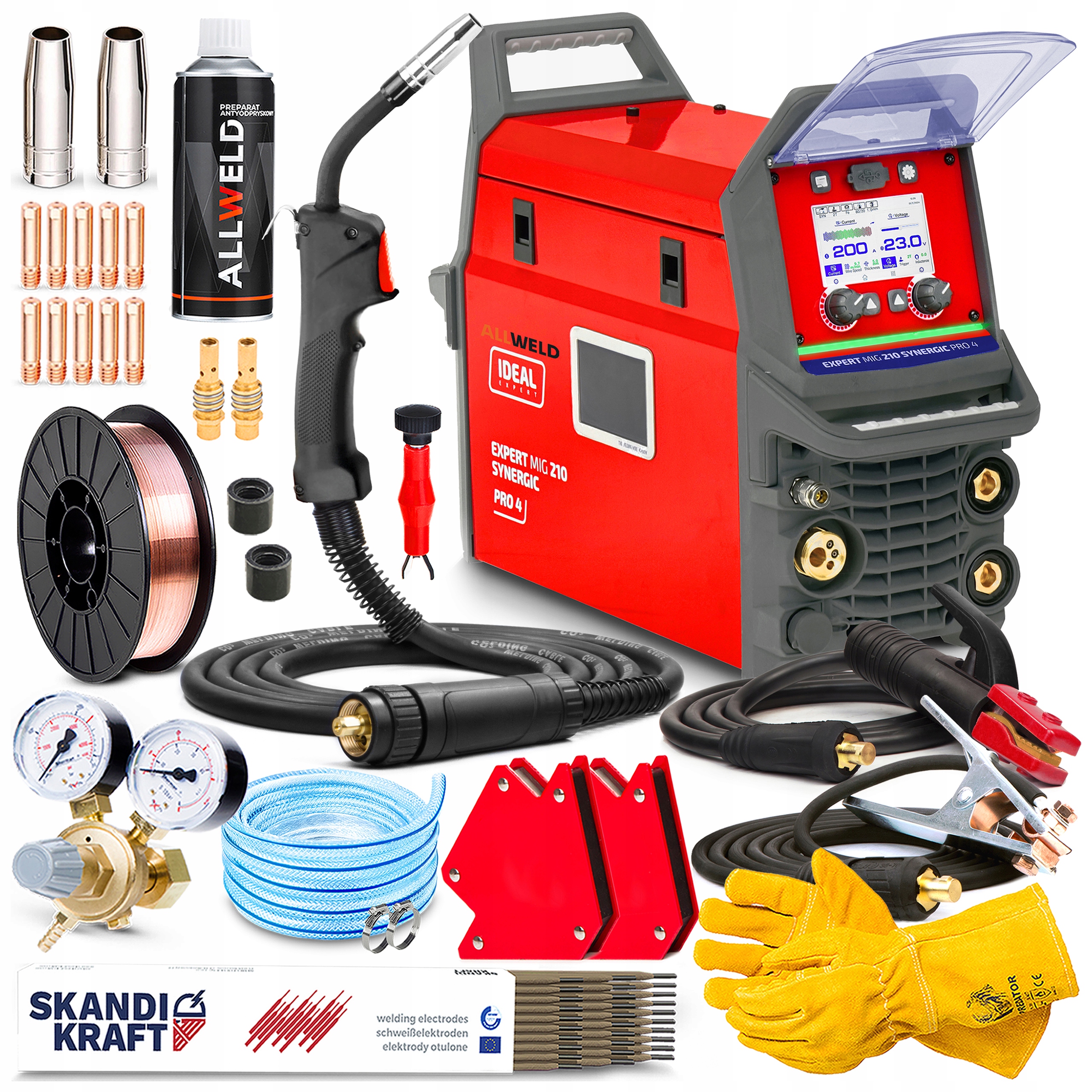 Poloautomatický Svařovací Stroj Ideal Expert Mig 210 Synergic PRO4 LCD Mma Tig 200A