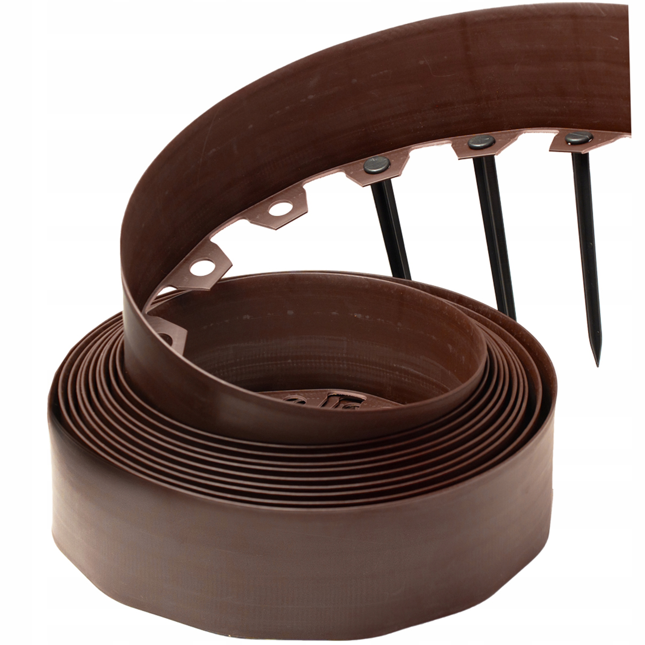 Obrzeże Ogrodowe 10m brązowy wys. 10cm trawnikowe tworzywo sztuczne kotwy