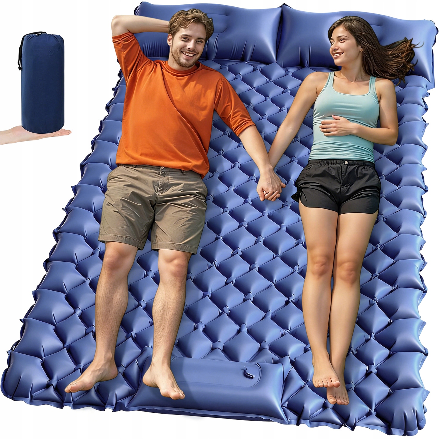 Matrace Samonafukovací Dvojitá Turistická Ultralehká Vestavěná Pumpa