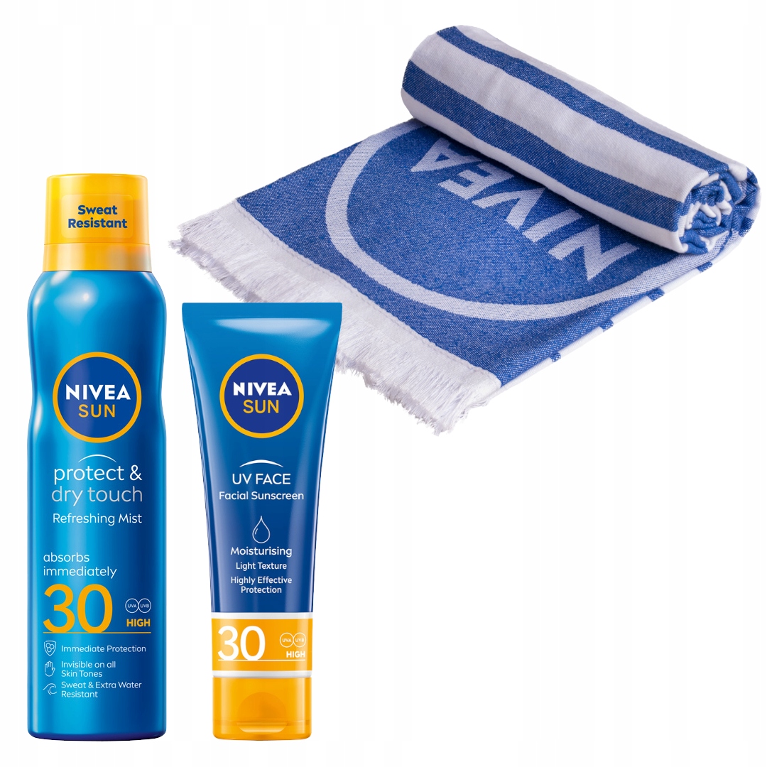 Nivea Sun Opalovací krém na obličej Balzámový sprej SPF30 Ručník