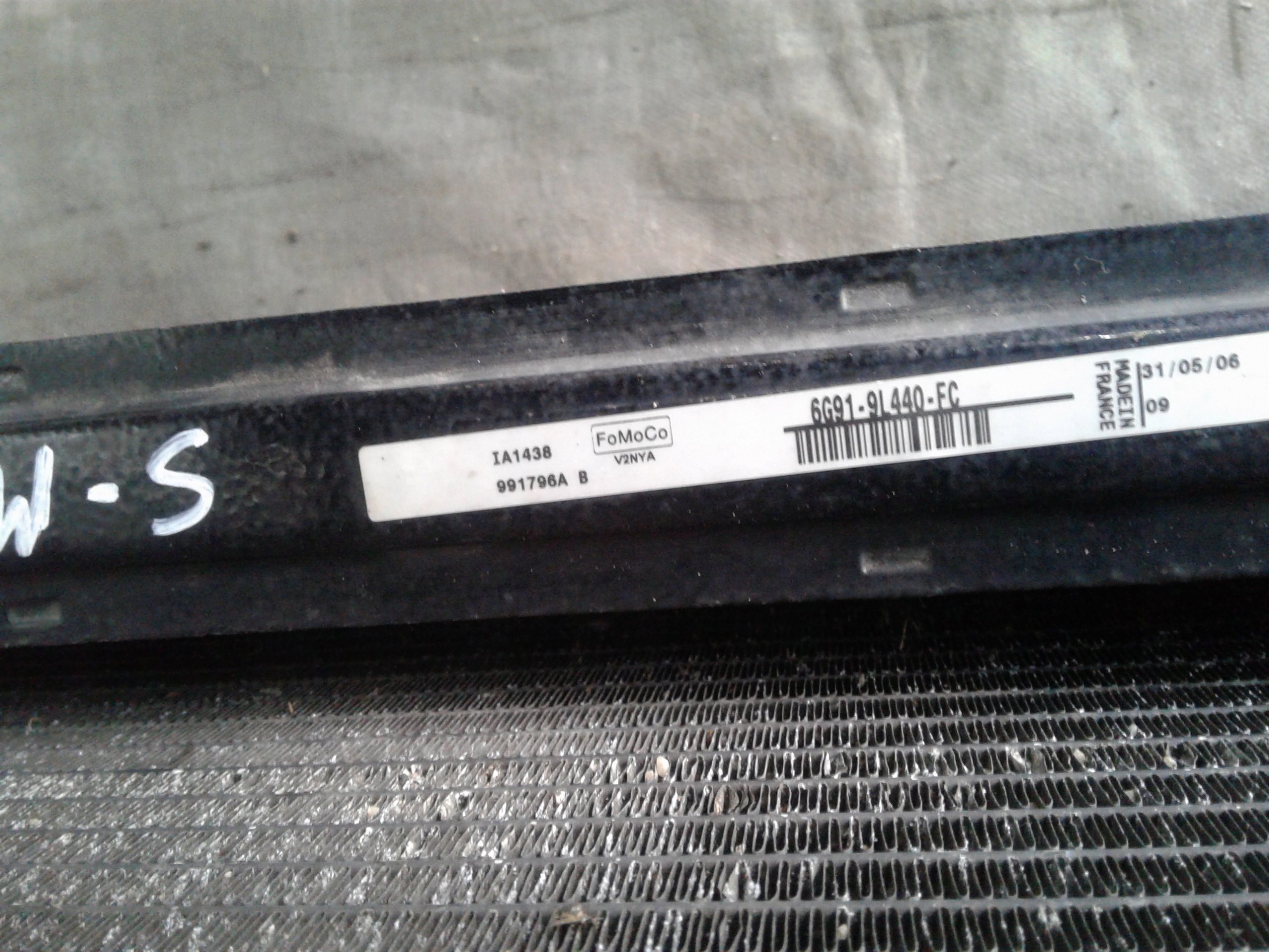 chladič vody klimy ventilátor SMAX 1.8 TDCI kpl